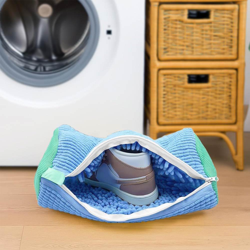 Мішок для прання взуття в пральній машині з мікрофібри універсальний Блакитний (TA0145_1) - фото 3