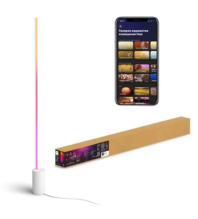 Умный торшер Philips Hue Gradient Signe White and Color 149 см, Bluetooth, ZigBee, Apple HomeKit (Белый)