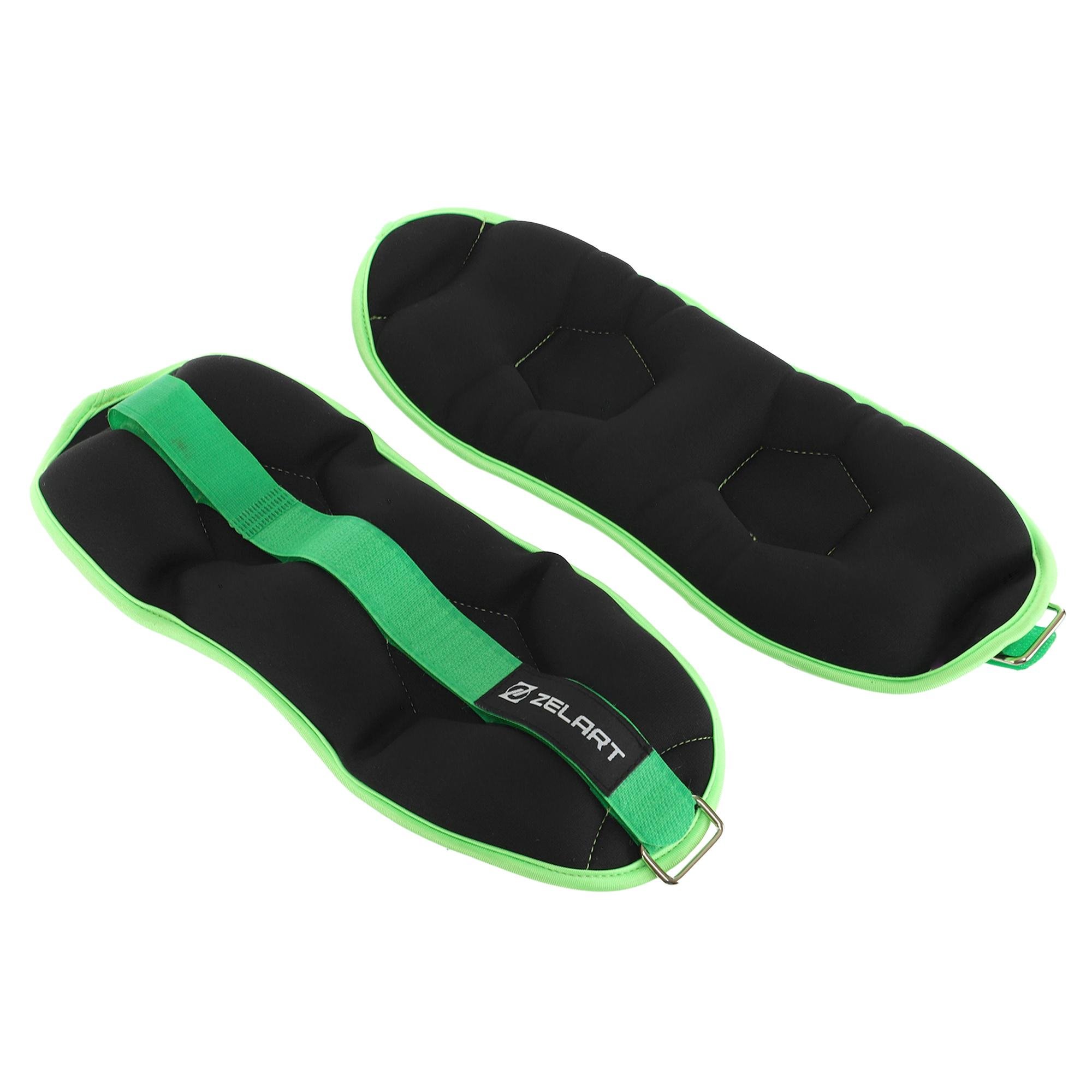 Обтяжувачі-манжети для рук та ніг Zelart Pro 2х2 кг Чорний/Салатовий (FI-7208-4_Черный-салатовый) - фото 4 Обтяжувачі-манжети для рук та ніг Zelart Pro 2х2 кг Чорний/Салатовий (FI-7208-4_Черный-салатовый) - фото 4