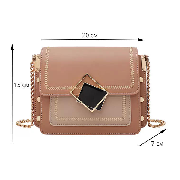 Женская сумка-клатч с цепочкой M00168-2 Бежевый - фото 5 Женская сумка-клатч с цепочкой M00168-2 Бежевый - фото 5