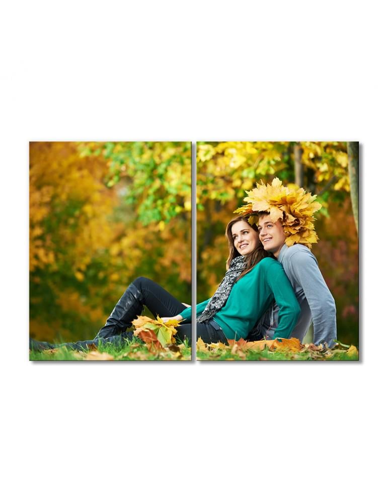 Картина модульная Пара в осеннем парке 2 модуля 80x120 см