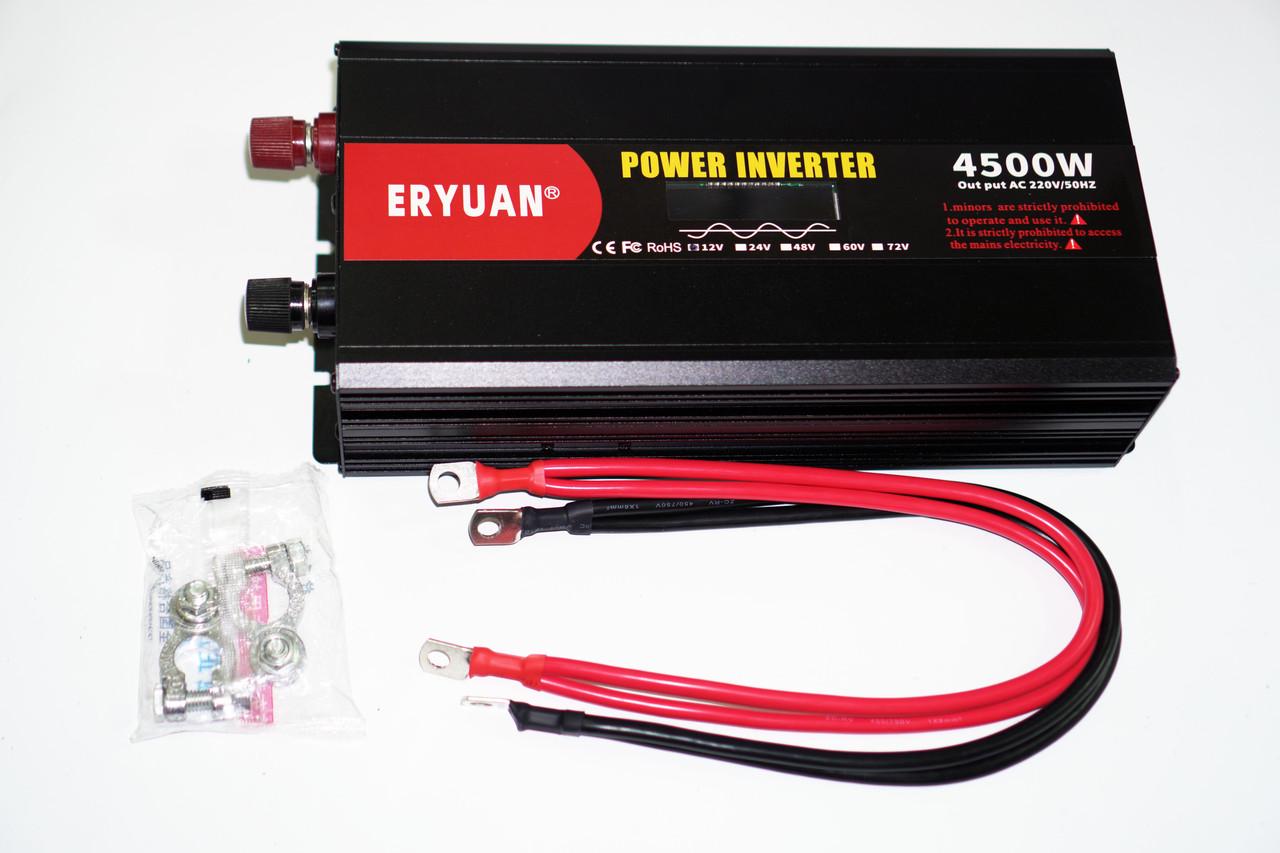 Автомобильный инвертор ERYUAN с чистой синусоидой 4500W LCD AC/DC 12V с вольметром (17921771) - фото 3