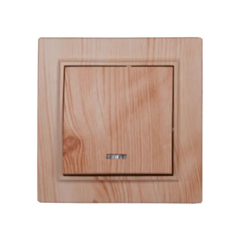 Выключатель с подсветкой ElectroHouse Enzo IP22 Светлое дерево (EH-2183-WW)