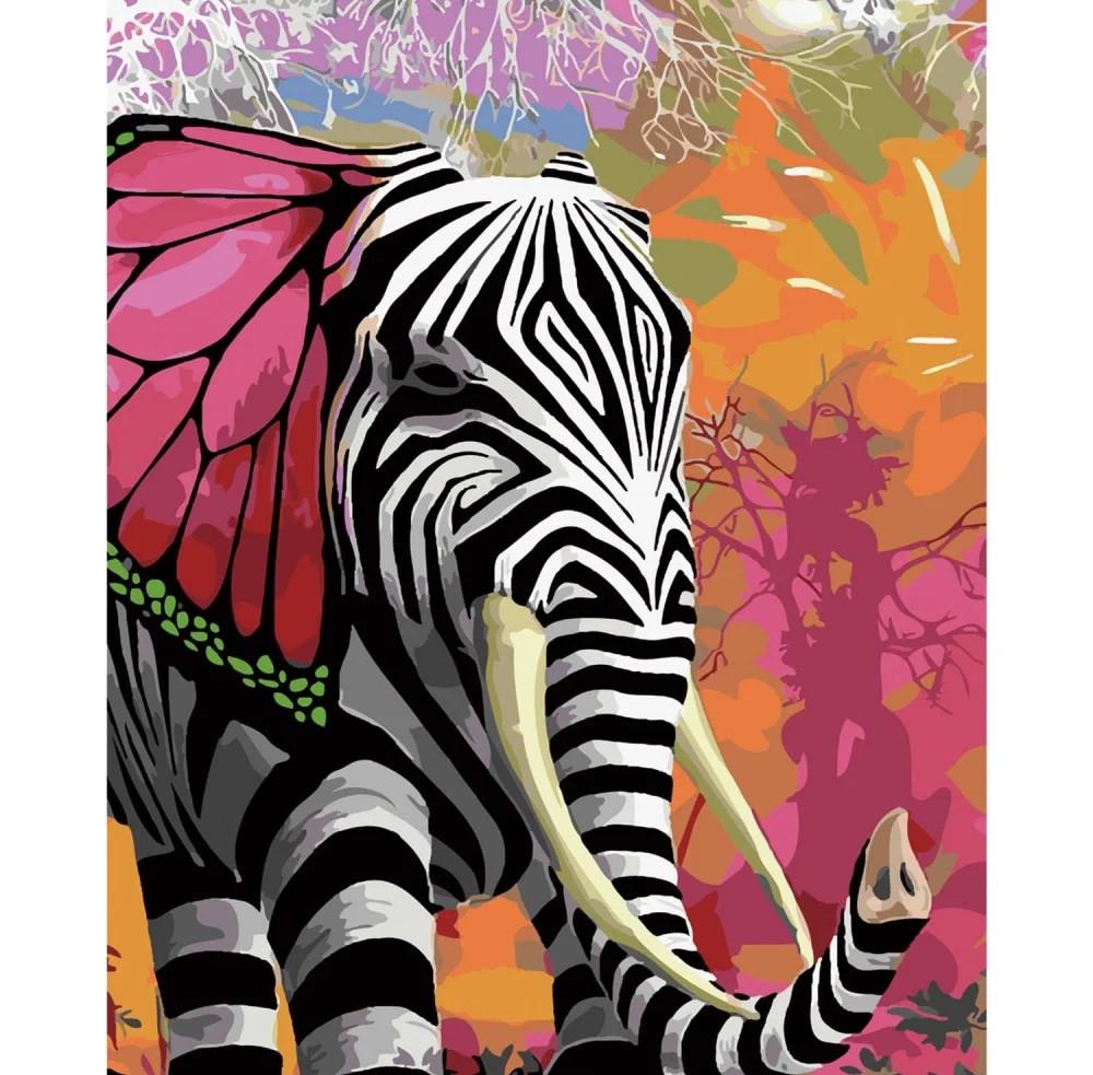 Картина по номерам Strateg Яркий слон 40x50 см (SY6086)