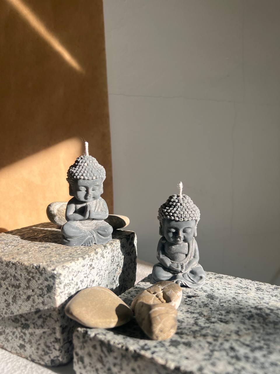 Аромасвеча Пара монахов с подставкой Графитовый (29162543)