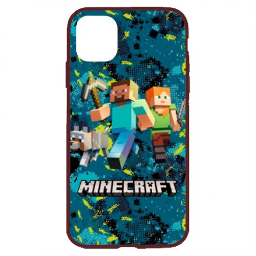 Чехол для iPhone 11 Minecraft Steve Alex And Dog