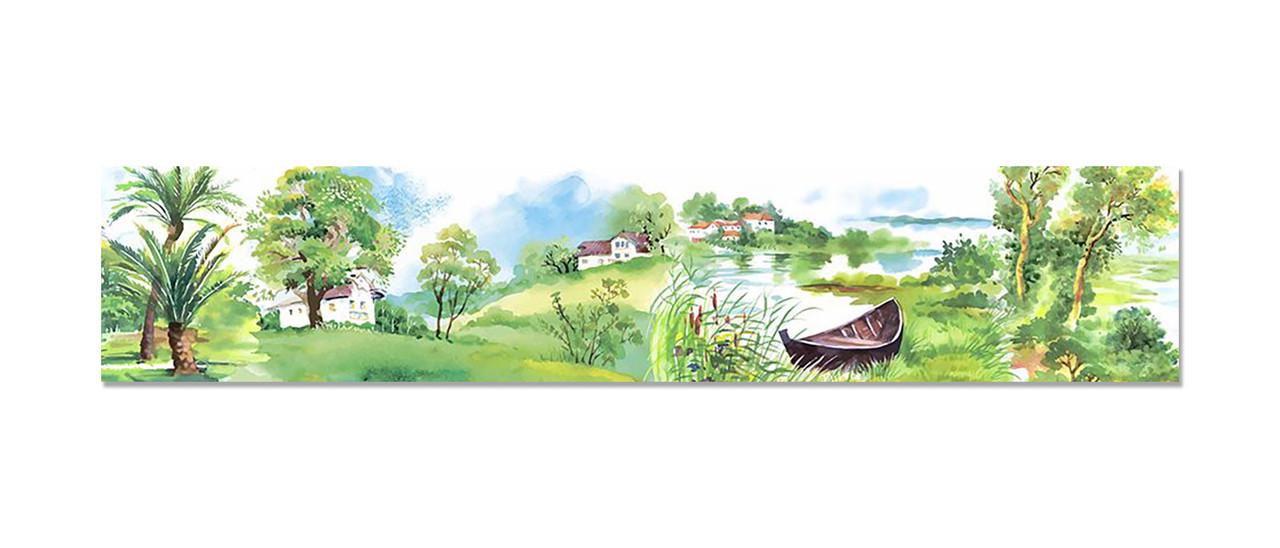 Наклейка виниловая на кухню Zatarga Зеленая Река Акварель 600х3000 мм (1294193351)