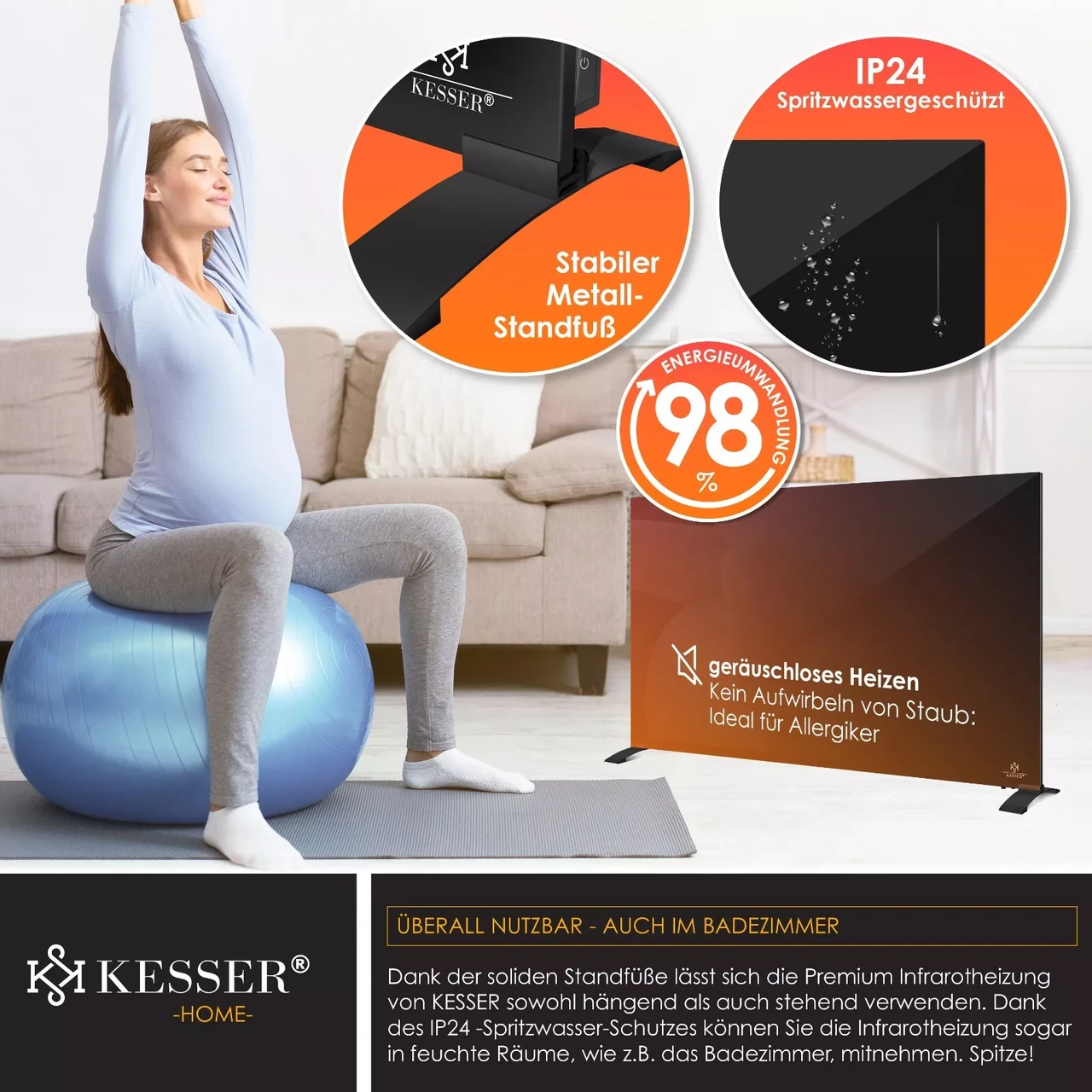 Инфракрасный обогреватель KESSER 50°C 500 Вт (225852401880sc-500) - фото 4 Инфракрасный обогреватель KESSER 50°C 500 Вт (225852401880sc-500) - фото 4