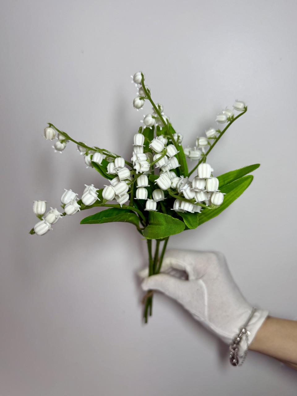 Искусственный букет белого ландыша 5 веток 35 см