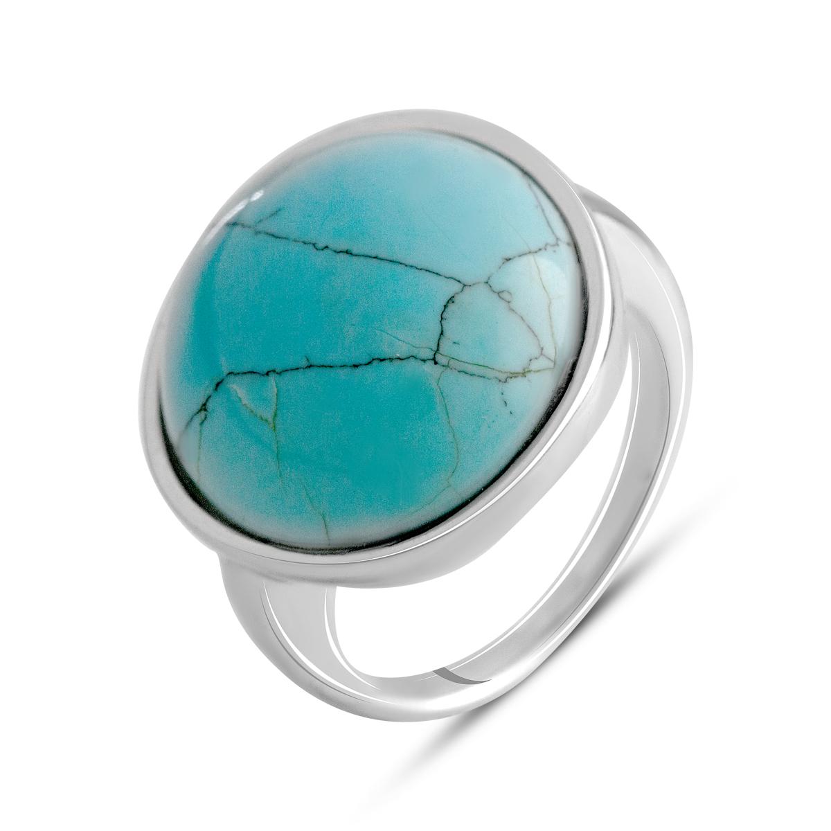 Кольцо серебряное с бирюзой 8,76 г р. 17,5 (2084020)