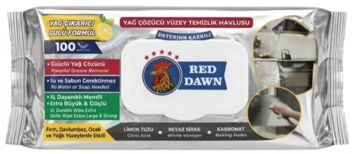 Салфетки влажные для уборки Red Dawn Лимон 100 шт.