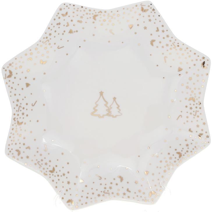 Блюдо в форме снежинки Зимняя феерия фарфоровое 24,5 см (32326579)