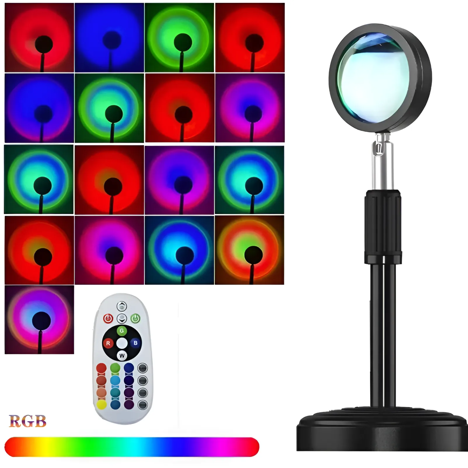 Світильник проекційний Sunset Lamp RGB з пультом - фото 3