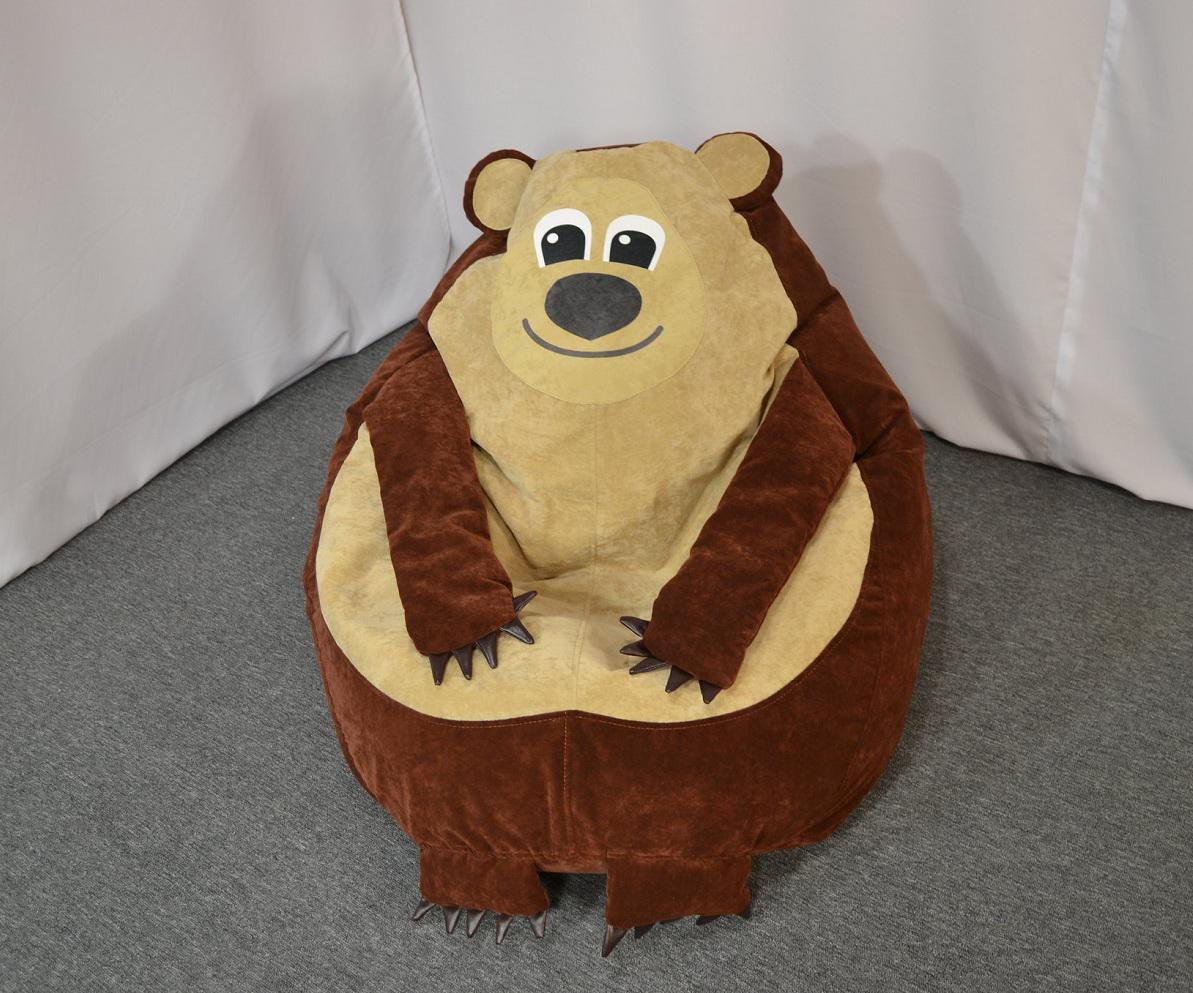 Кресло мешок Медведь Флок XXXL 100х135 см Коричневый