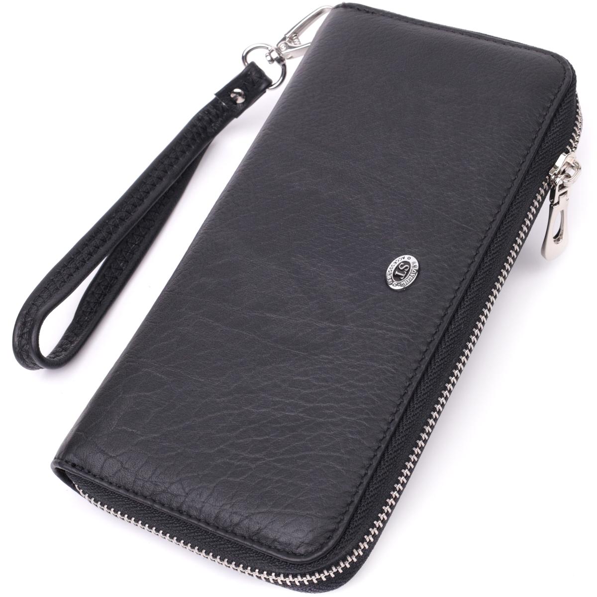 Кошелек-клатч кожаный ST Leather 22562 1 отделение Черный