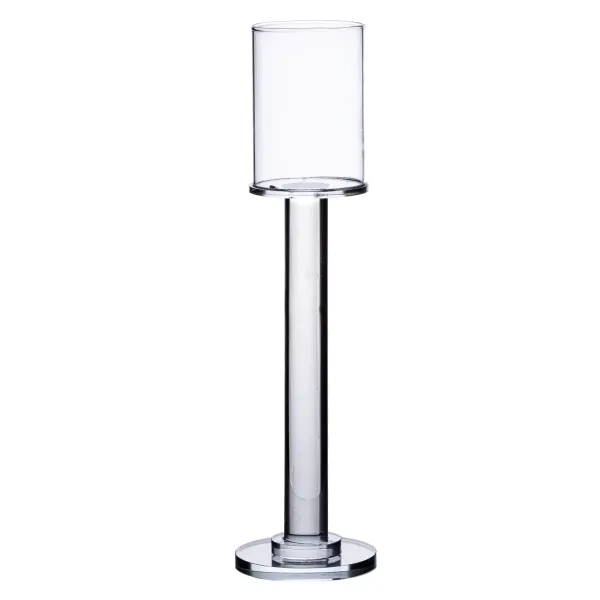 Свічник скляний високий Cylinder 31 см Прозорий