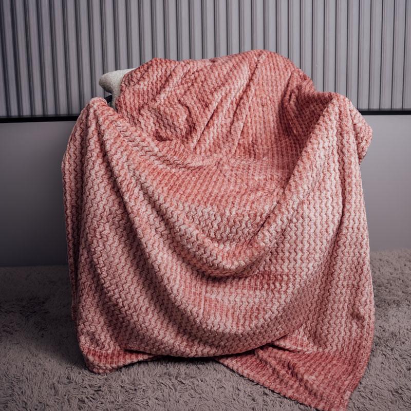 Плед велюровый Волна двухспальный Коралловый (10084)