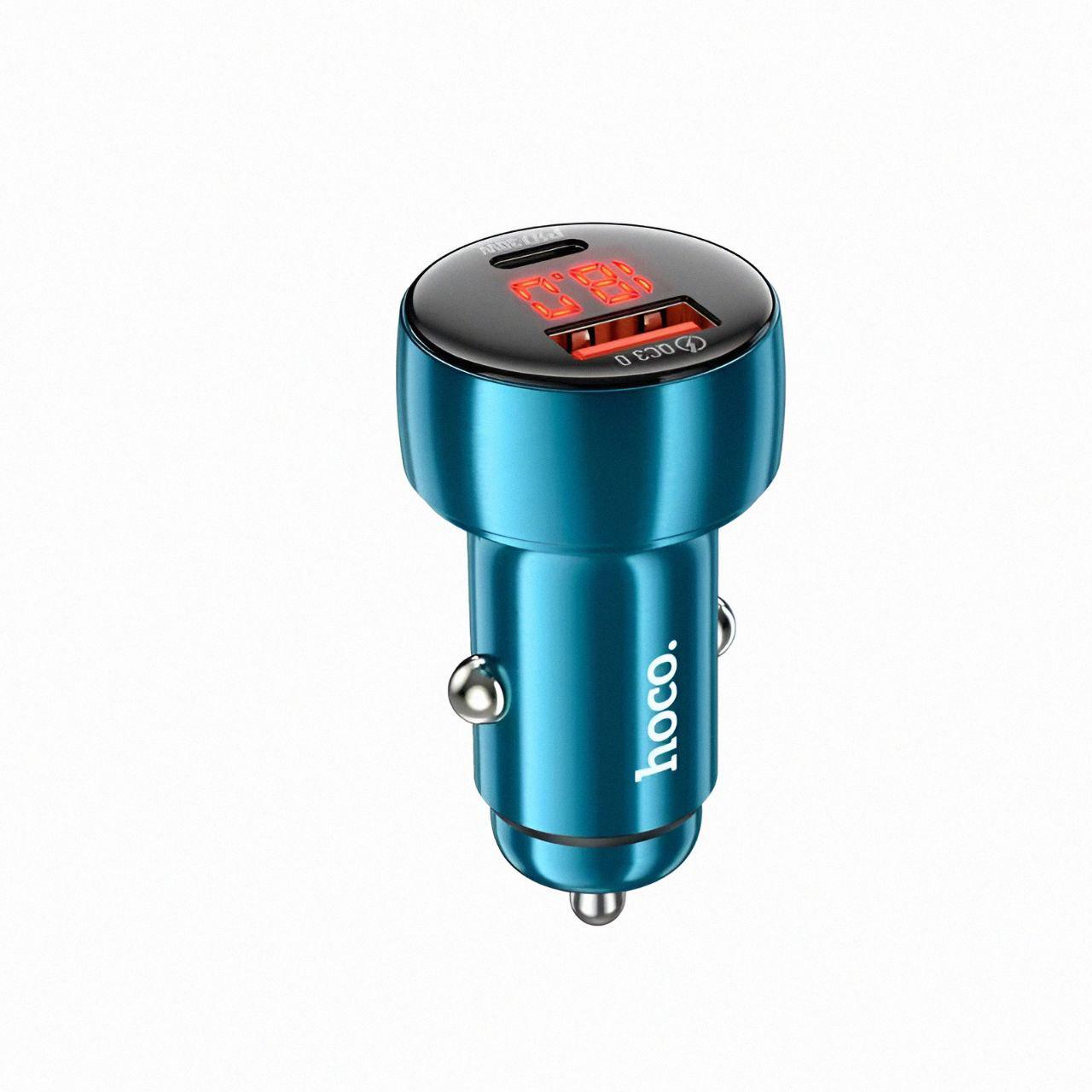 Зарядний пристрій автомобільний Hoco Z50 PD48W/QC3.0 USB/Type-C Синій (27731283)