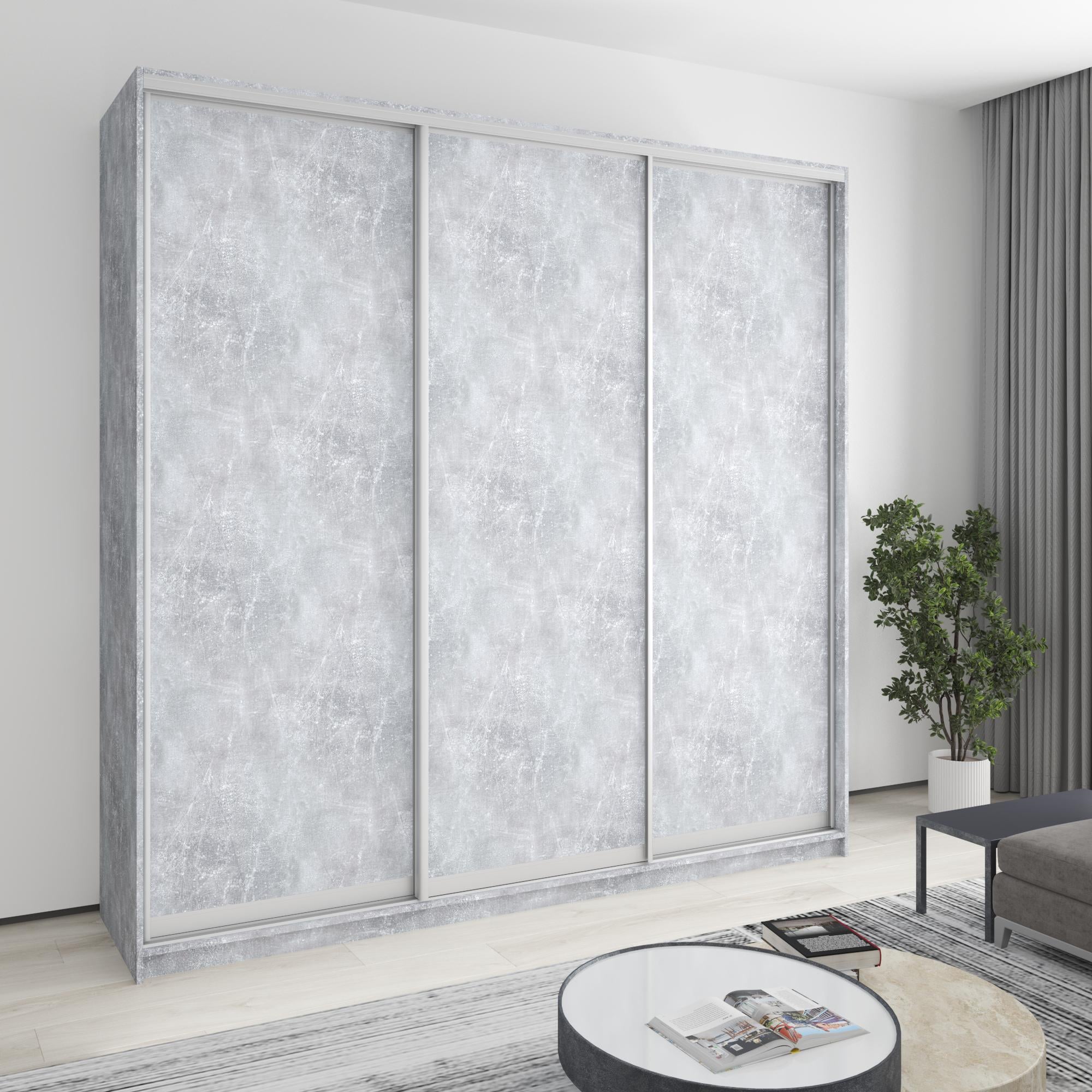 Шкаф-купе трехдверный MebelStar Комбо AL 3 ДСП 240x60x240 см Бетон (MBS-2082) Шкаф-купе трехдверный MebelStar Комбо AL 3 ДСП 240x60x240 см Бетон (MBS-2082)
