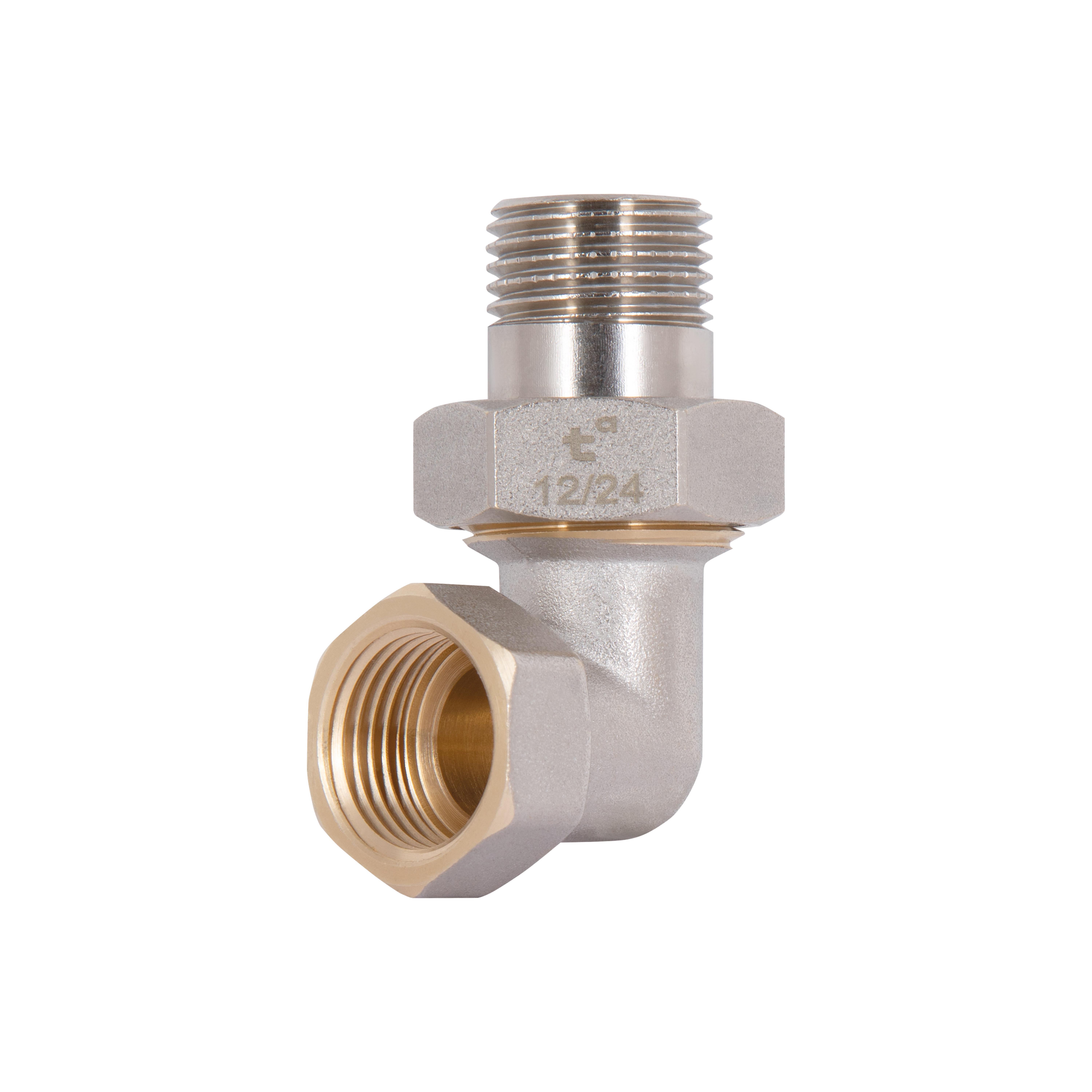 Соединение сгиб-американка Thermo Alliance Standart 1/2" ВЗ никелированное угловое (TAS191W15) Соединение сгиб-американка Thermo Alliance Standart 1/2" ВЗ никелированное угловое (TAS191W15)