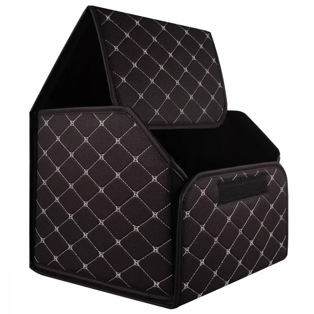 Органайзер в багажник автомобиля 34х30х30 см Коричневый с золотой нитью - фото 2 Органайзер в багажник автомобиля 34х30х30 см Коричневый с золотой нитью - фото 2