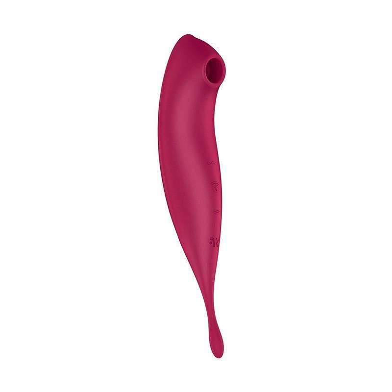 Вибратор вакуумный Satisfyer Twirling Pro+ 20 см Бордовый (43951)