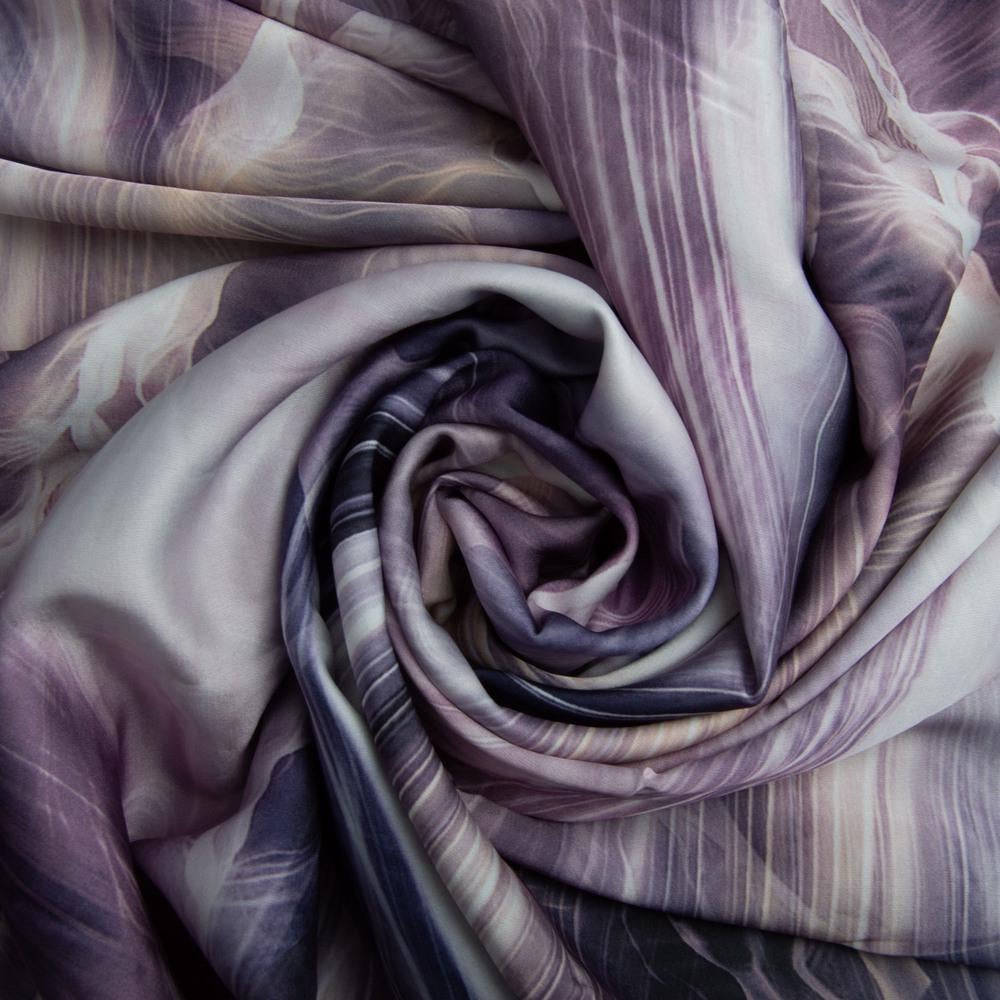 Тканина плательная атлас шовк стрейч Фіолет (22350)