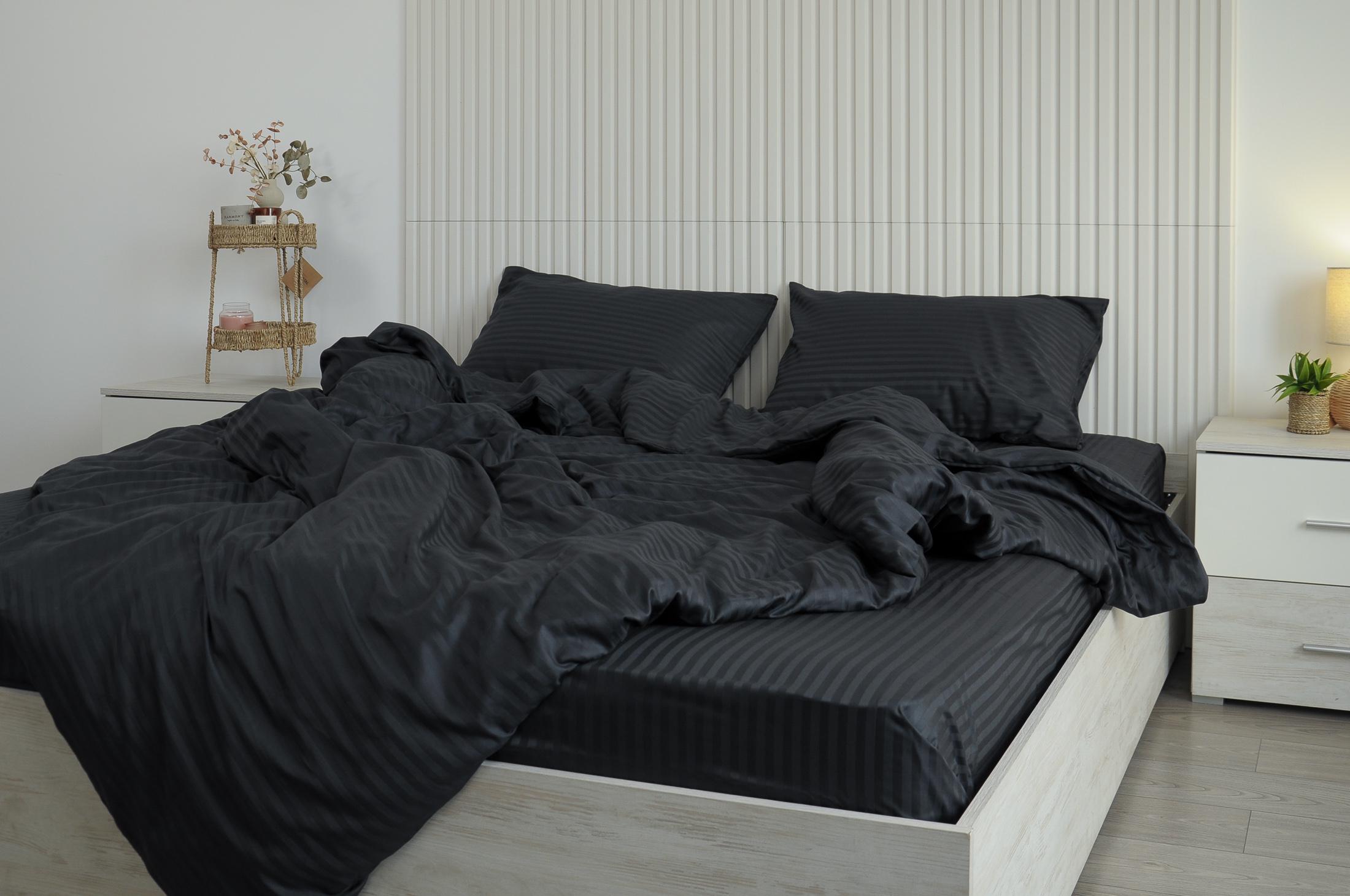 Комплект постельного белья евро Amore 4007Dblack страйп-сатин Черный (KPB-Ae-ST240Lux-4007Dblack70x70_) - фото 4 Комплект постельного белья евро Amore 4007Dblack страйп-сатин Черный (KPB-Ae-ST240Lux-4007Dblack70x70_) - фото 4