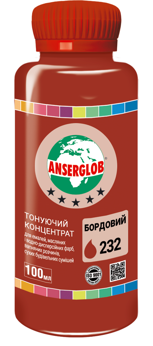 Концентрат тонирующий ANSERGLOB 100 мл 232 Бордовый (71597) - фото 1 Концентрат тонирующий ANSERGLOB 100 мл 232 Бордовый (71597) - фото 1