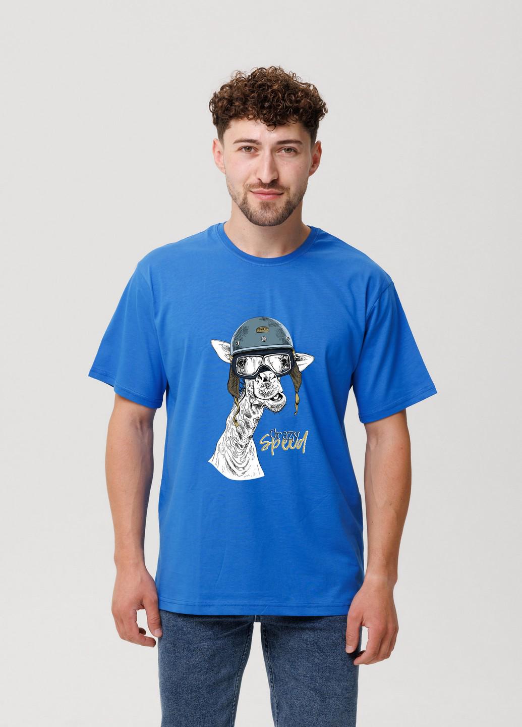 Мужская футболка Crazy speed Наталюкс L Синий (1218039405031)