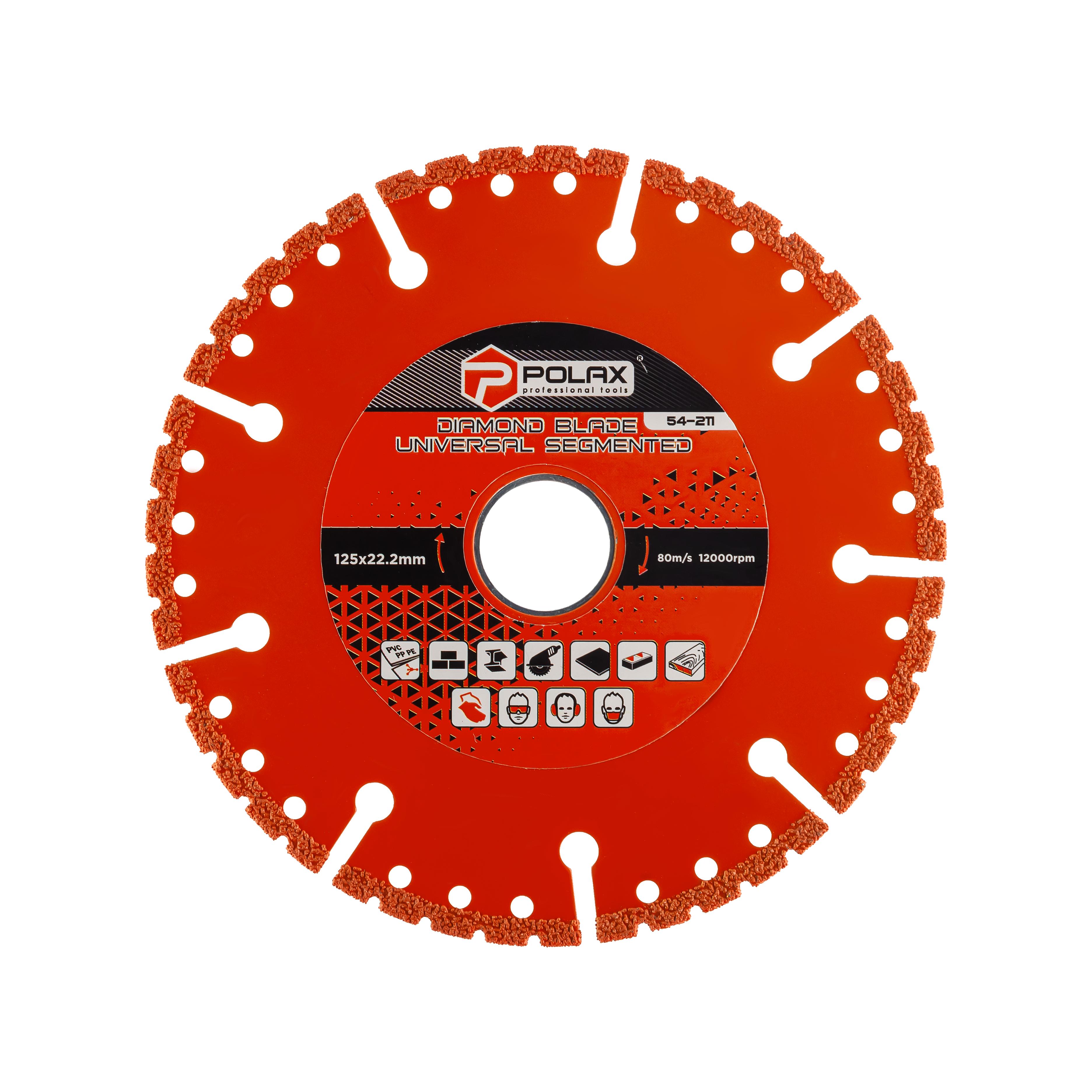 Диск алмазный универсальный сегментный Polax 125х22,2 мм (54-211)