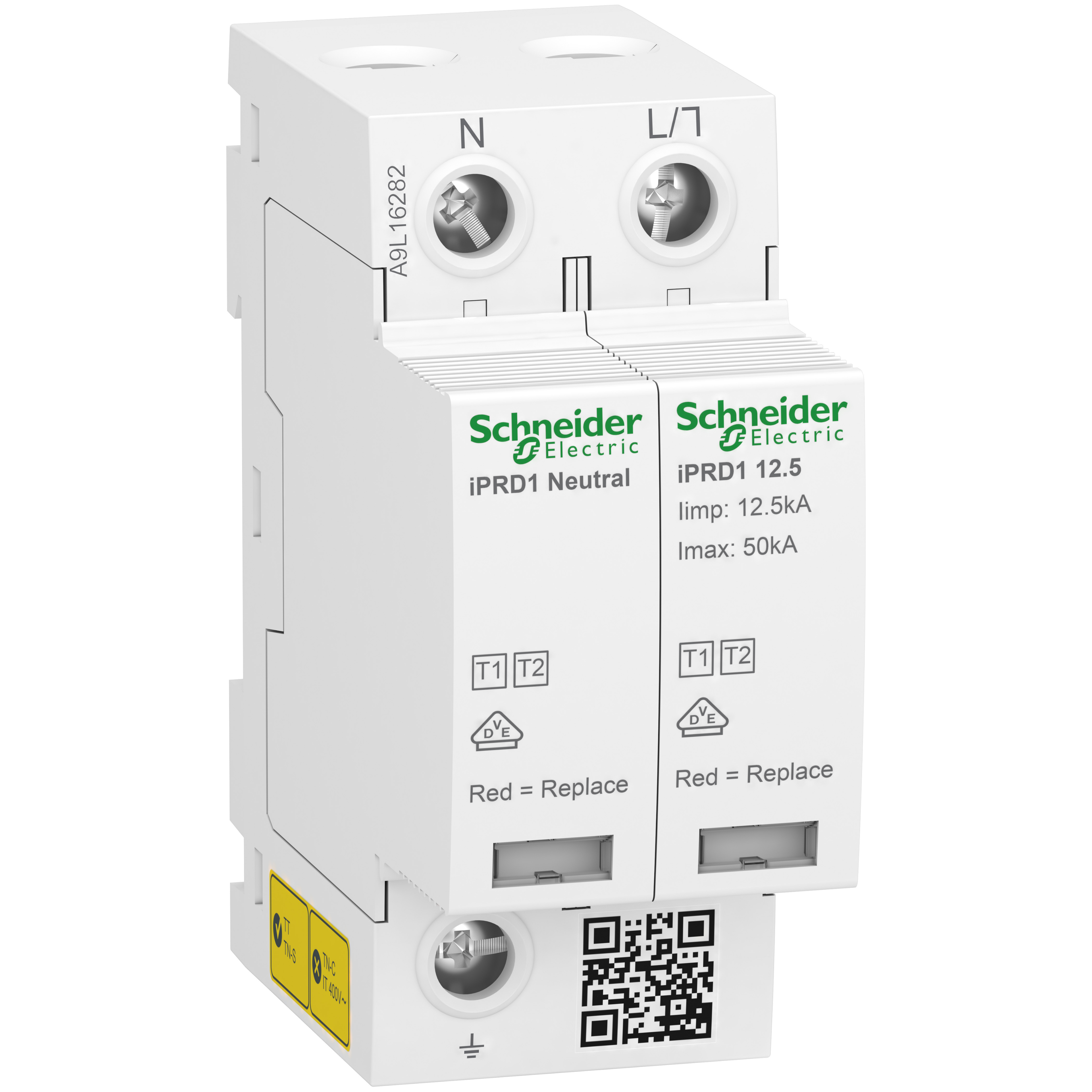 Ограничитель перенапряжения Schneider Electric iPRD1 1P+N 50кА 230 В класс 1+2 (A9L16282)
