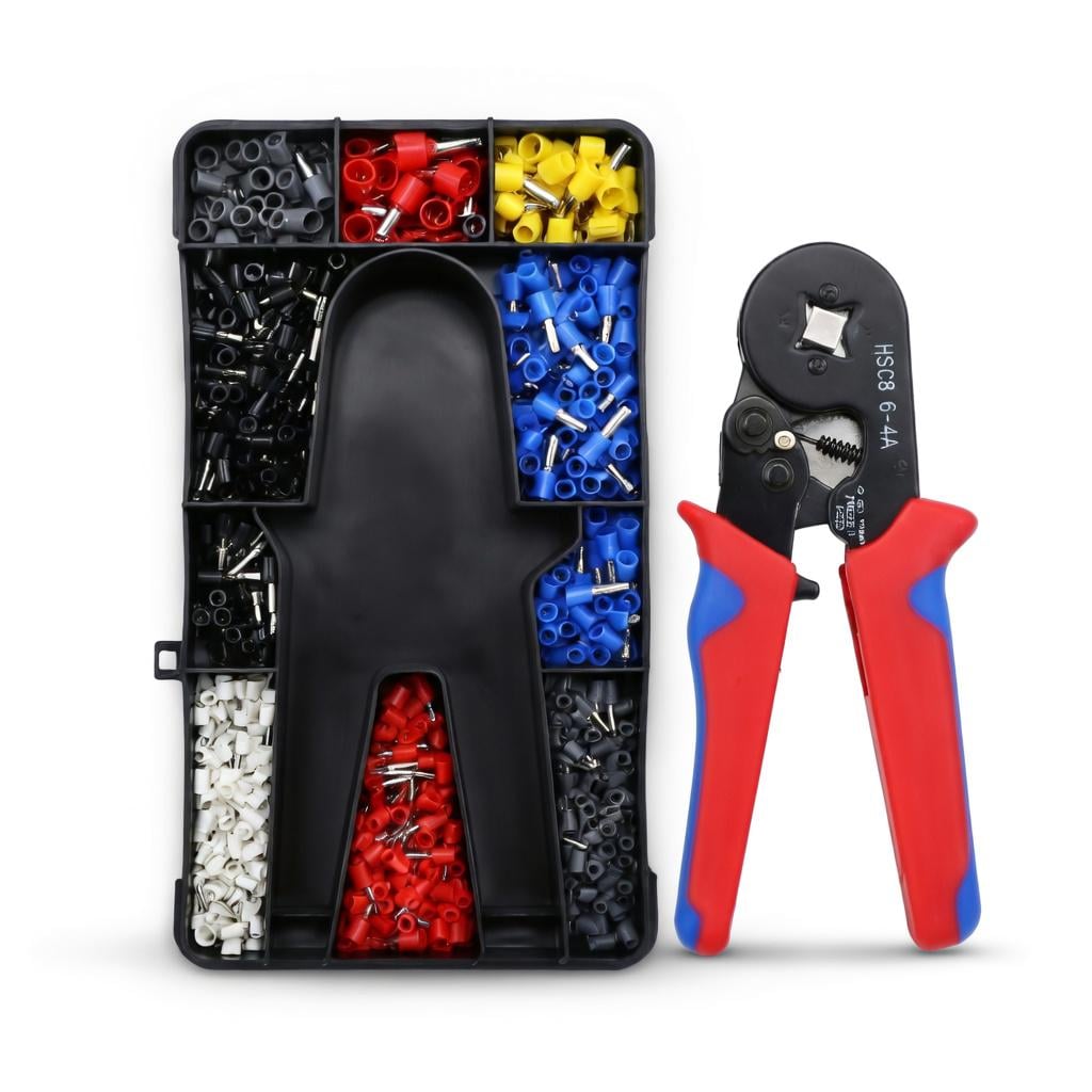 Кримпер с кейсом GoodTool Top для обжатия наконечников AWG23-7 0,25-10 мм 1200 шт. наконечников НШВИ (HSC8_6-4A-1200-Compact)