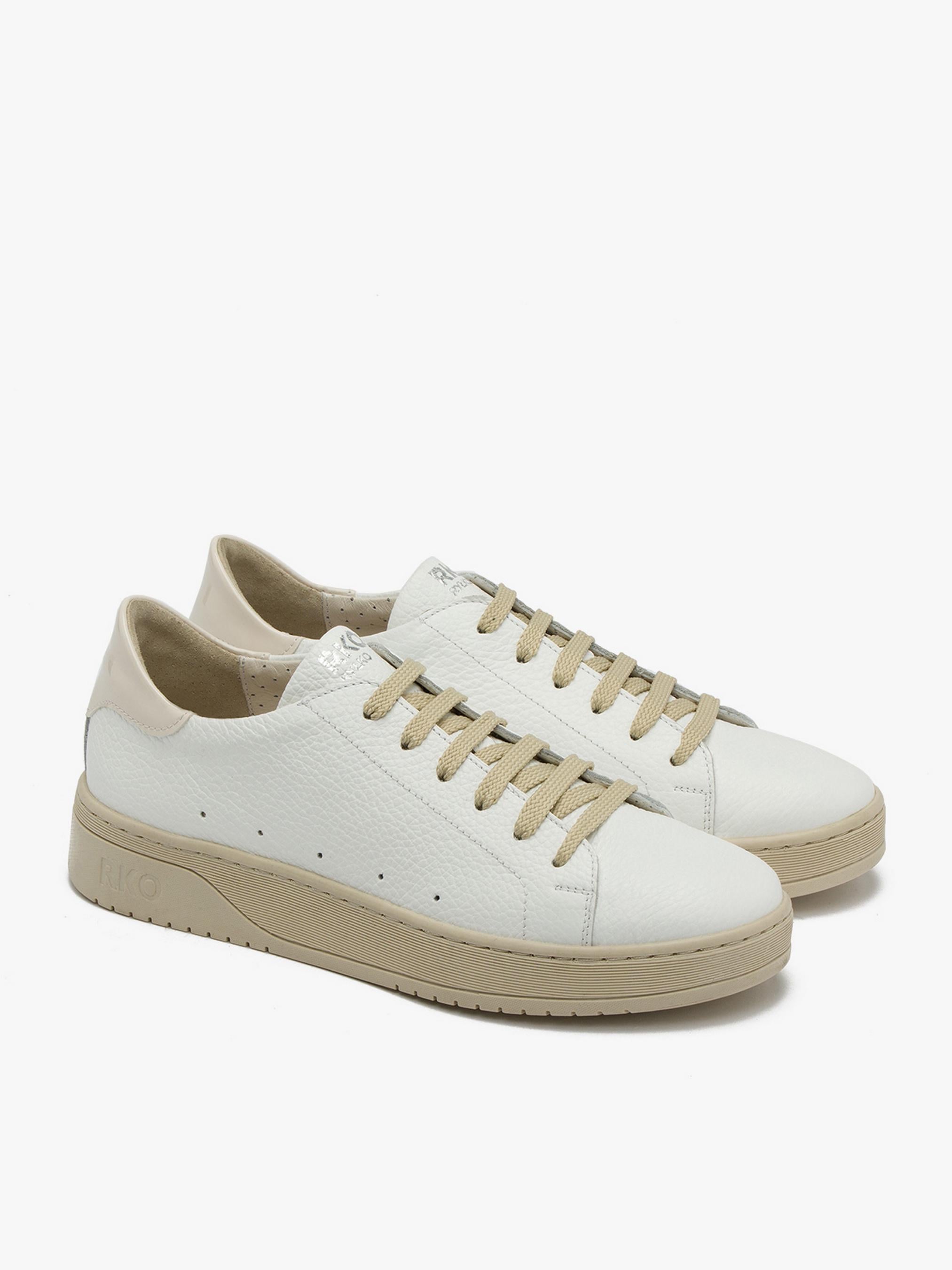 Кеды женские из натуральной кожи RYLKO на бежевой подошве р. 37 Белый (0ERJ3_U__1SR)