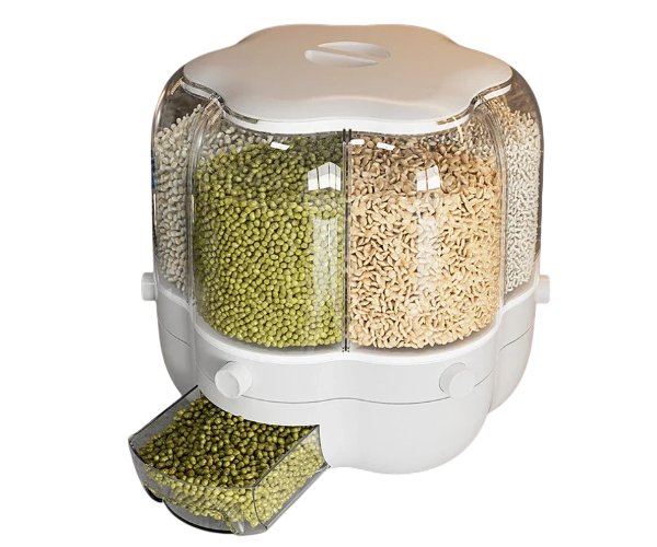 Контейнер для круп круглый 360 градусов 6 л Белый (916) Контейнер для круп круглый 360 градусов 6 л Белый (916)