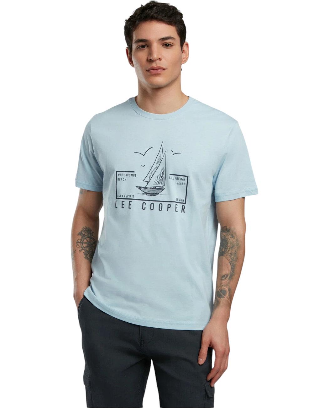 Футболка чоловіча Lee Cooper Mark 252LCM242038.5131 M Блакитний (8682272626823)