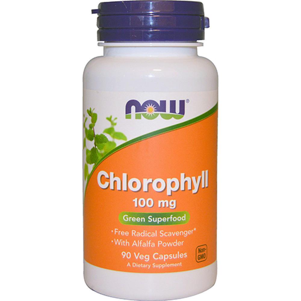 Натуральна добавка Хлорофіл Now Chlorophyll 100 мг 90 капс.