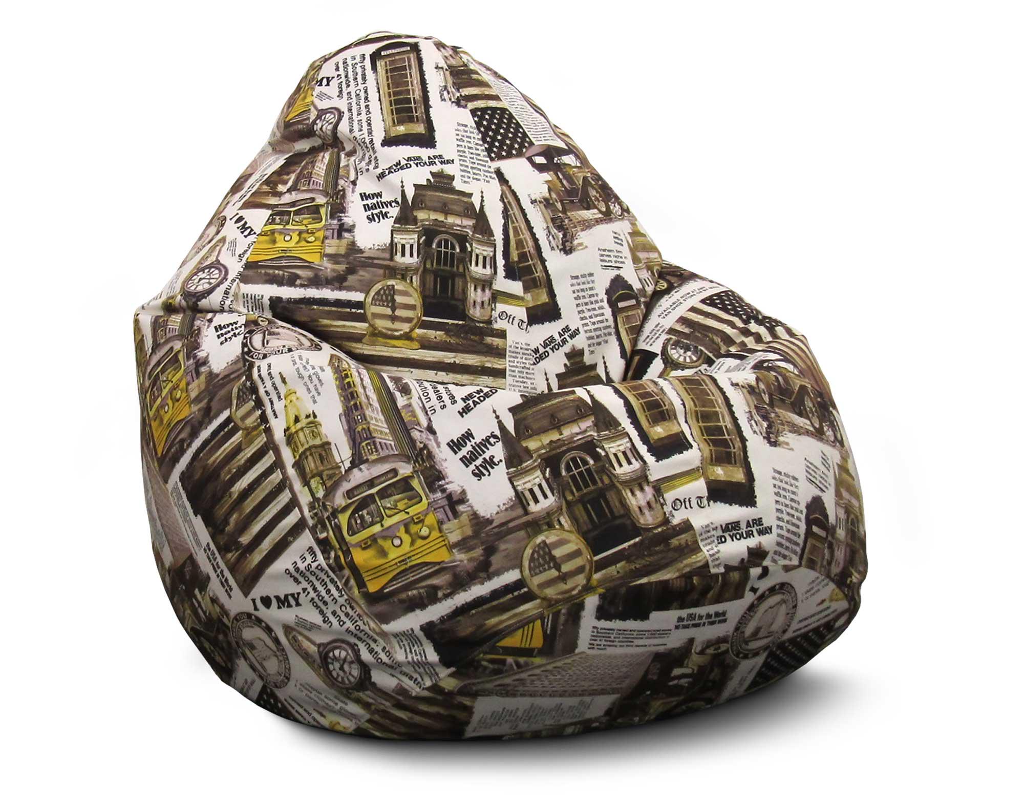 Крісло мішок iPuff Print 4 Флок XXXL 100х135 см