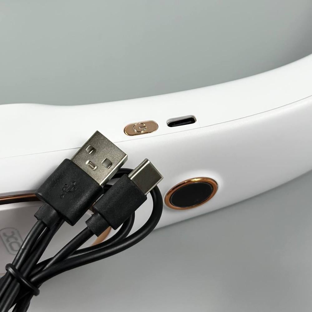 Вентилятор на шию Xo MF100 з акумулятором 1200 mAh White - фото 5