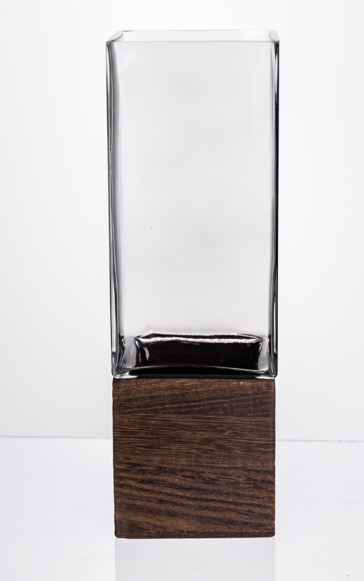 Ваза для цветов и декора Smart Wood с подставкой деревянной 2 л - фото 2