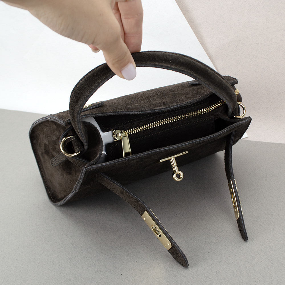 Сумка жіноча замшева Virginia Conti 03737 Шоколадний (2423598266) - фото 3 Сумка жіноча замшева Virginia Conti 03737 Шоколадний (2423598266) - фото 3