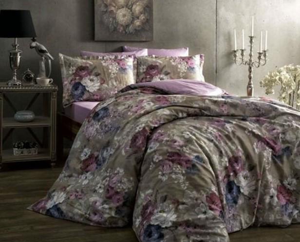 Постельное белье TАС Jasmine Сатин digital Евро Сиреневый