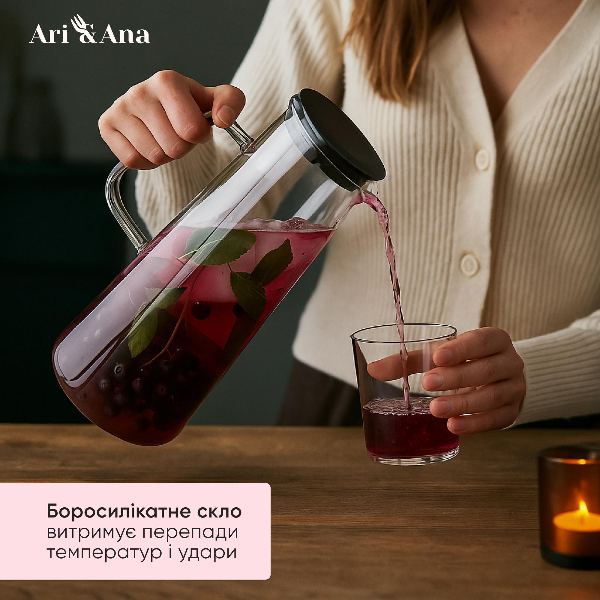 Кувшин стеклянный термостойкий с пластиковой крышкой боросиликатное стекло 1,8 л Прозрачный (30370843) - фото 2 Кувшин стеклянный термостойкий с пластиковой крышкой боросиликатное стекло 1,8 л Прозрачный (30370843) - фото 2