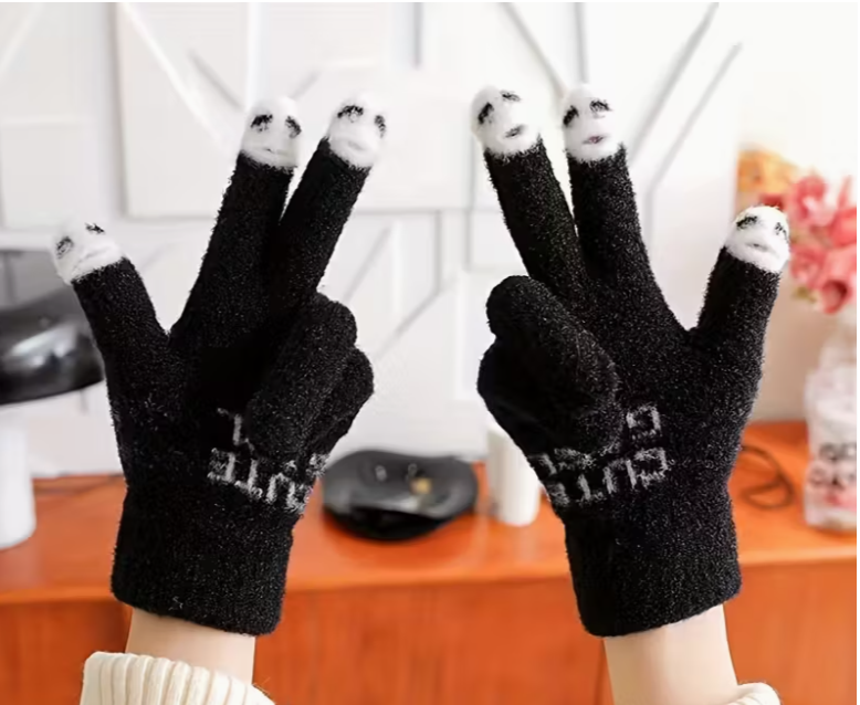 Рукавички-мітенки жіночі зимові з відкритими пальцями XL (1311/2) - фото 2