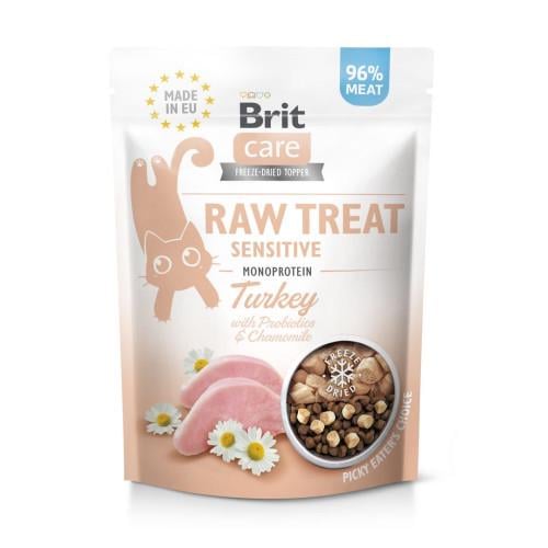 Ласощі для котів Brit Raw Treat Sensitive Freeze-dried з індичкою 40 г Ласощі для котів Brit Raw Treat Sensitive Freeze-dried з індичкою 40 г