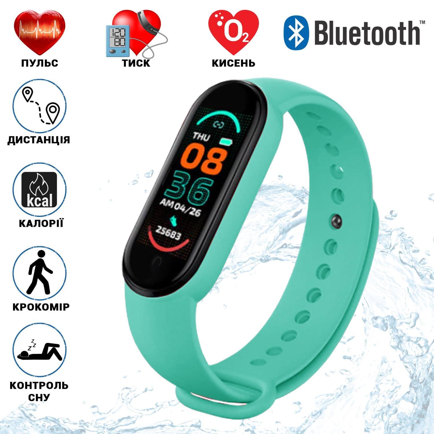 Фітнес браслет Smart Band 6 смарт-трекер Green - фото 3