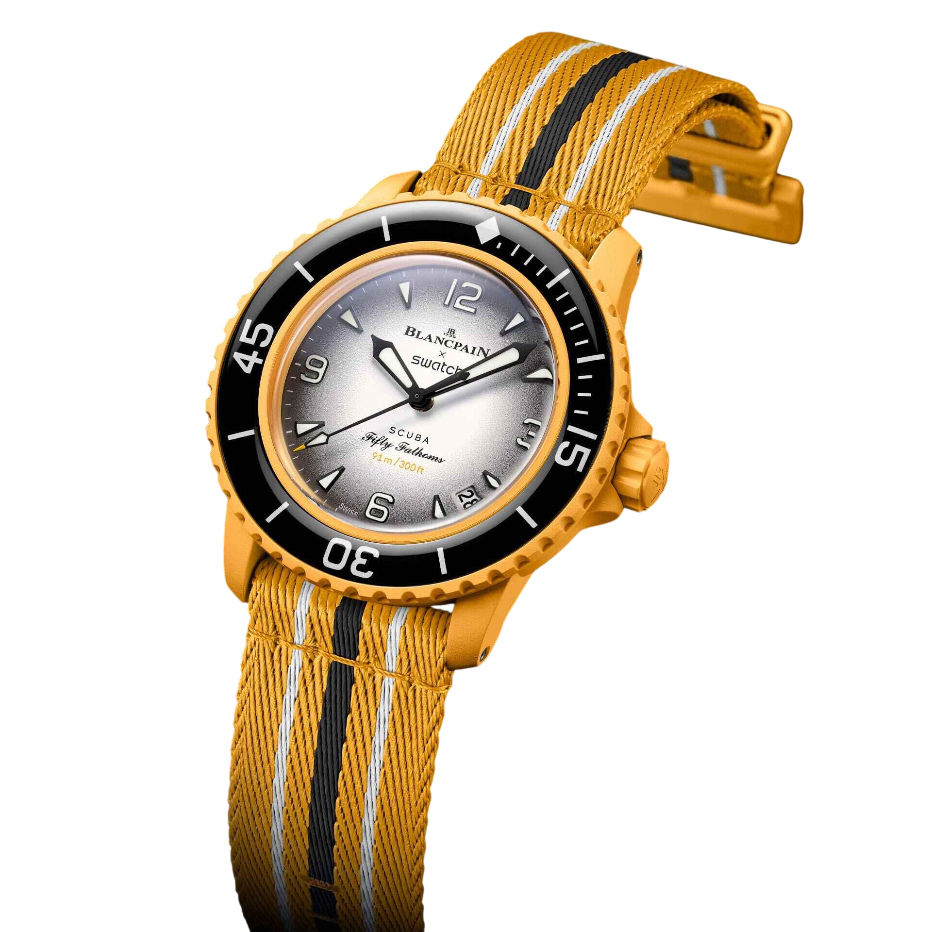 Наручний годинник Blancpain x Swatch Bioceramic Scuba Fifty Fathoms Pacific Ocean SO35P100D