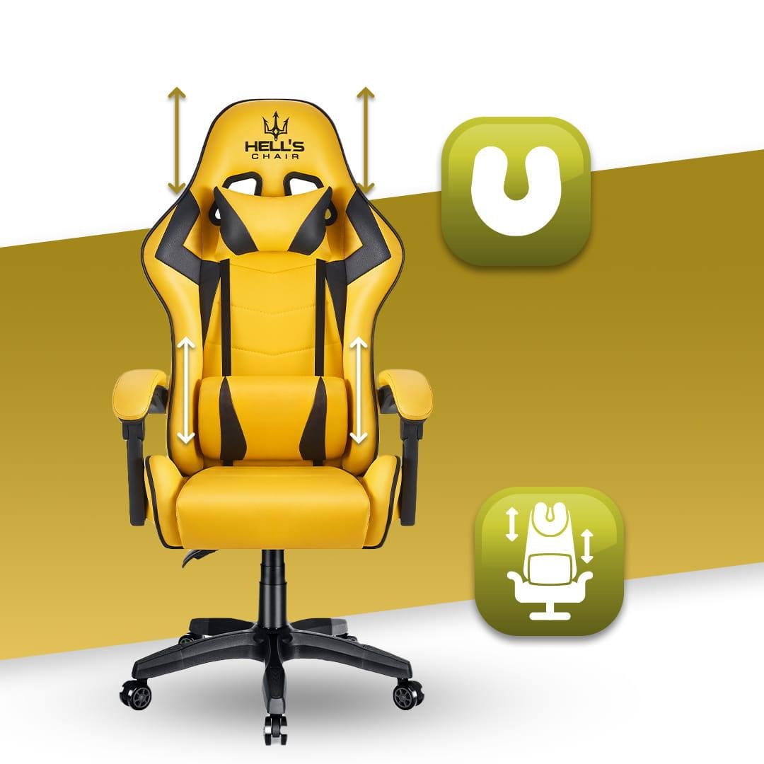 Крісло комп'ютерне Hell's HC-1007 Yellow (2425236120) - фото 7 Крісло комп'ютерне Hell's HC-1007 Yellow (2425236120) - фото 7