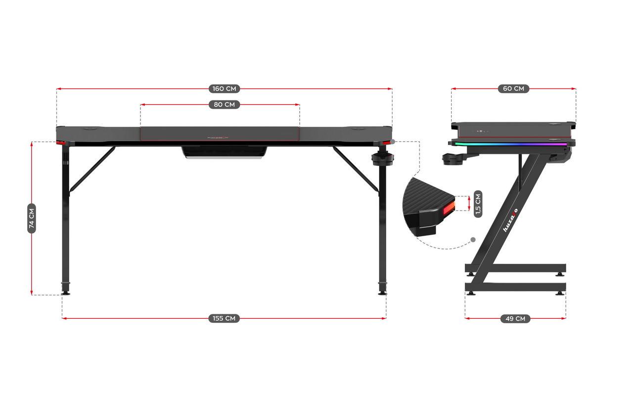 Комп'ютерний стіл Huzaro Hero 4.8 RGB (2371518048) - фото 10
