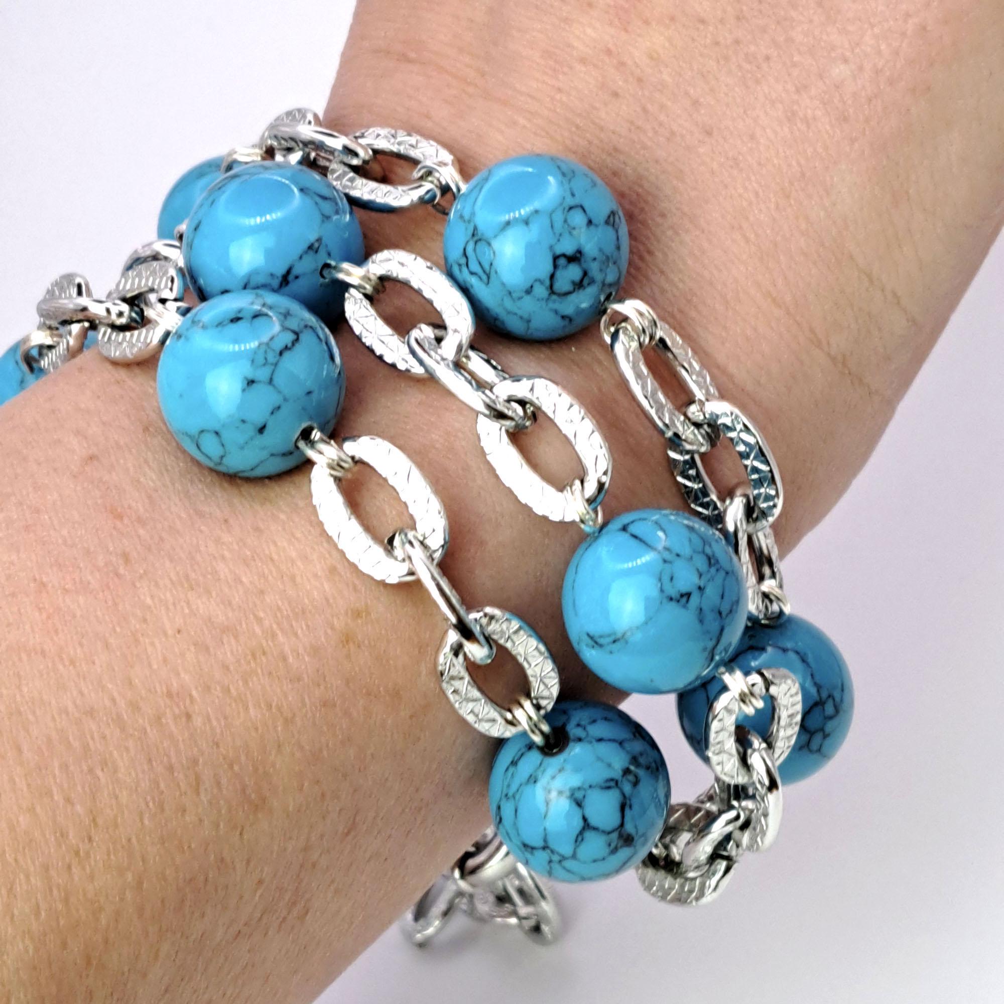 Браслет DARSANA Эстель из натурального камня бирюза (DRSU001343)